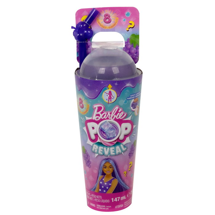 Barbie Pop! Reveal Serie Frutas Uvas Hnw44 - Poupée avec surprise et mode - Jouet de déballage et changement de couleurs - Mattel