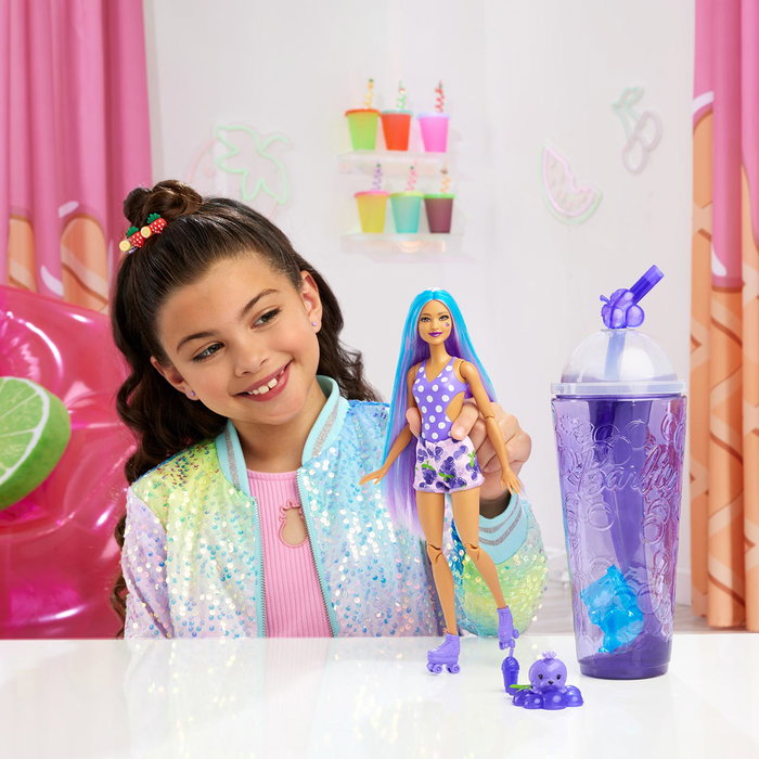Barbie Pop! Reveal Serie Frutas Uvas Hnw44 - Poupée avec surprise et mode - Jouet de déballage et changement de couleurs - Mattel