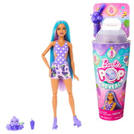 Barbie Pop! Reveal Serie Frutas Uvas Hnw44 - Poupée avec surprise et mode - Jouet de déballage et changement de couleurs - Mattel