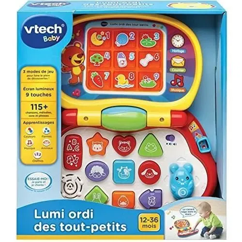 VTech Baby - Lumi Ordi Des Tout-Petits - Ordinateur Parlant Éducatif avec Écran Lumineux pour Enfant de 12 à 36 Mois - Fonctionne sur Piles