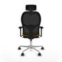 Piqueras y Crespo Chaise de Bureau avec Appui-tête 3D086N2 Jaune