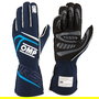 Omp Gants First Fia 8856-2018 My2025 Navy Bleu - Cyan Taille L OMPIB0-0776-B01-244-L, Gants Légers et Résistants, Paume en Silicone, Coupe Droite, Homologation FIA