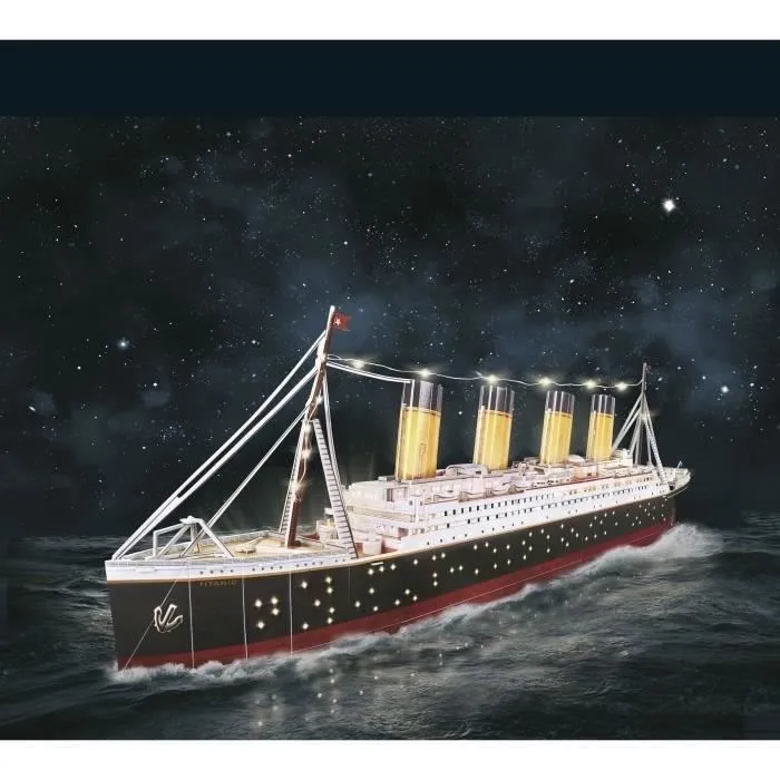 Explora Puzzle 3D Lumineux Bateau Titanic à Construire, 266 Pièces pour Enfants à Partir de 8 Ans, Cadeau Éducatif et Créatif