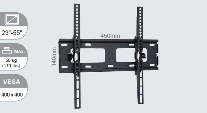 Vivolink Support mural professionnel avec inclinaison, 23-55 pouces, VESA 400x400 Vivolink Support mural professionnel avec inclinaison, 23-55 pouces, VESA 400x400