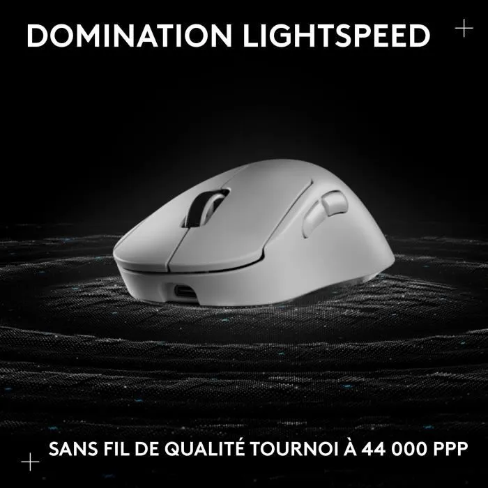 Logitech G Souris Gaming Sans Fil G Pro X Superlight 2 DEX, Capteur HERO 2, Ultra-légère, Confort Droitier, Technologie Lightspeed, Blanc