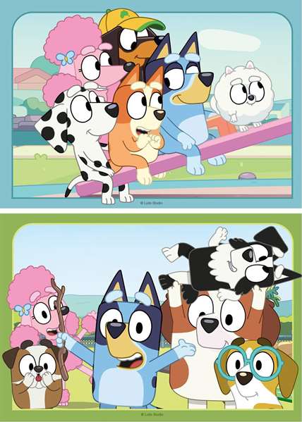 Ravensburger - Puzzle 2 en 1 Bluey - 2 Puzzles de 12 Pièces - À Partir de 36 Mois - Version Multilingue (Français, Anglais, Allemand, Espagnol, Italien, Néerlandais)