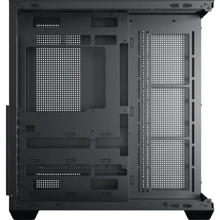 XIGMATEK Aqua V AIR - Boîtier PC ATX Cubique Panoramique en Verre Trempé Noir avec Ventilateurs ARGB, Ports USB 3.0 et Type-C