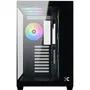 XIGMATEK Aqua V AIR - Boîtier PC ATX Cubique Panoramique en Verre Trempé Noir avec Ventilateurs ARGB, Ports USB 3.0 et Type-C