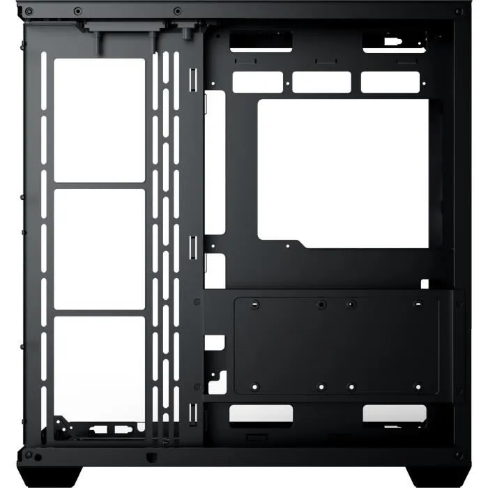 XIGMATEK Aqua V AIR - Boîtier PC ATX Cubique Panoramique en Verre Trempé Noir avec Ventilateurs ARGB, Ports USB 3.0 et Type-C