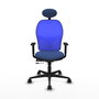 Piqueras y Crespo Chaise de Bureau Jorquera avec Appui-tête Blue Marine et Bleu