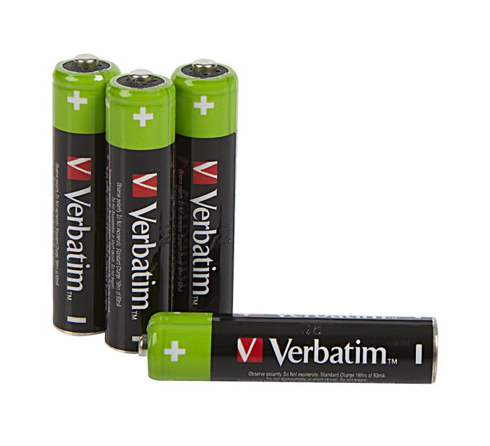 Verbatim Batterie Rechargeable Premium AAA HR03, 950 mAh, 1.2 V, NiMH, pour Appareils Photo Numériques et Télécommandes