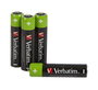 Verbatim Batterie Rechargeable Premium AAA HR03, 950 mAh, 1.2 V, NiMH, pour Appareils Photo Numériques et Télécommandes