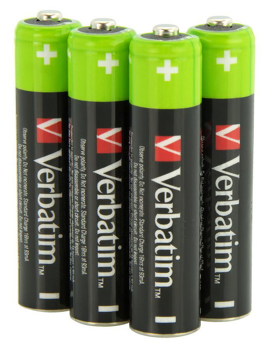Verbatim Batterie Rechargeable Premium AAA HR03, 950 mAh, 1.2 V, NiMH, pour Appareils Photo Numériques et Télécommandes
