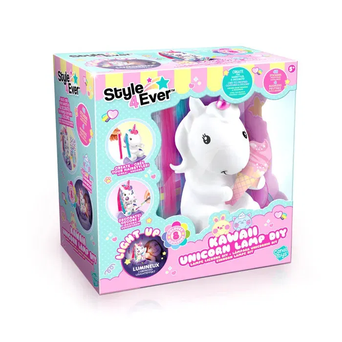 Canal Toys - Lampe Licorne à Décorer Cosmique Edition Collector - Veilleuse LED DIY avec Stickers et Accessoires