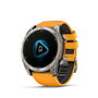 Garmin Montre Connectée fenix 8 - Cadran Sapphire - 010-02905-11 - Bracelet Gris et Orange - Taille L