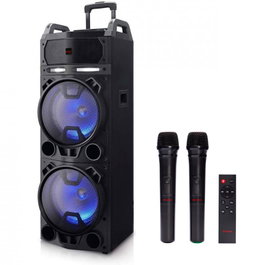 Aiwa KBTUS-900 Enceinte Trolley Bluetooth 100W RMS avec 2 Microphones Sans Fil et Télécommande