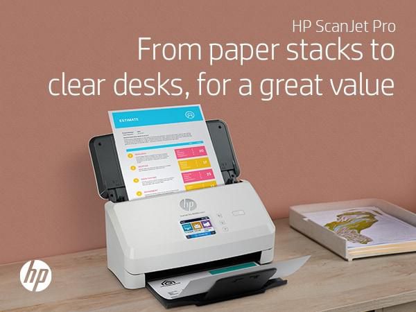 HP Scanner ScanJet Pro N4000 snw1 à alimentation automatique feuille à feuille - Numérisation recto verso jusqu'à 40 ppm / 80 ipm - Chargeur ADF 50 pages