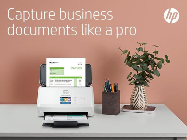 HP Scanner ScanJet Pro N4000 snw1 à alimentation automatique feuille à feuille - Numérisation recto verso jusqu'à 40 ppm / 80 ipm - Chargeur ADF 50 pages