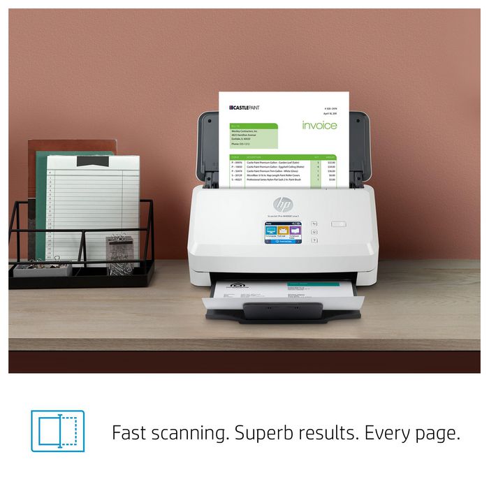 HP Scanner ScanJet Pro N4000 snw1 à alimentation automatique feuille à feuille - Numérisation recto verso jusqu'à 40 ppm / 80 ipm - Chargeur ADF 50 pages