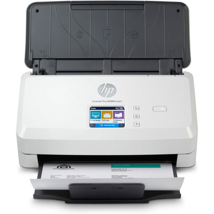HP ScanJet Pro N4000 snw1 Scanner à alimentation automatique A4 recto-verso 600x600 DPI Wi-Fi Ethernet USB HP ScanJet Pro N4000 snw1 Scanner à alimentation automatique A4 recto-verso 600x600 DPI Wi-Fi Ethernet USB