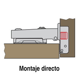 HERRAJES ALK - Bisagra Baza2 RT MD10 - Charnière à dépression Slide-On 110°, diamètre 35 mm, profondeur 10 mm, système de rétention totale
