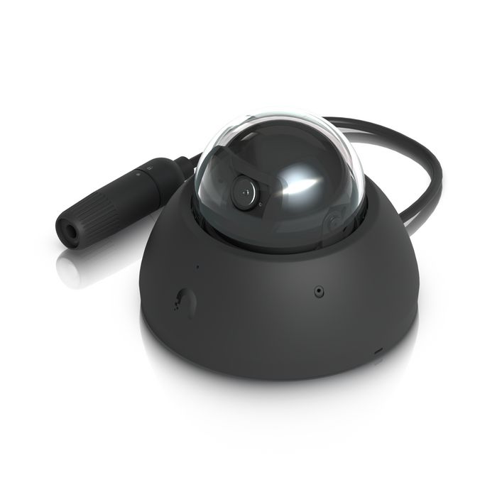 Ubiquiti UVC-AI-Dome-B Caméra dôme extérieure 4K (8MP) résistante aux intempéries avec vision nocturne IR 40m, IA reconnaissance faciale et plaques, PoE
