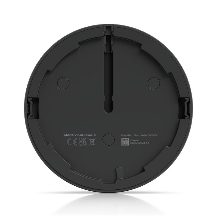 Ubiquiti UVC-AI-Dome-B Caméra dôme extérieure 4K (8MP) résistante aux intempéries avec vision nocturne IR 40m, IA reconnaissance faciale et plaques, PoE