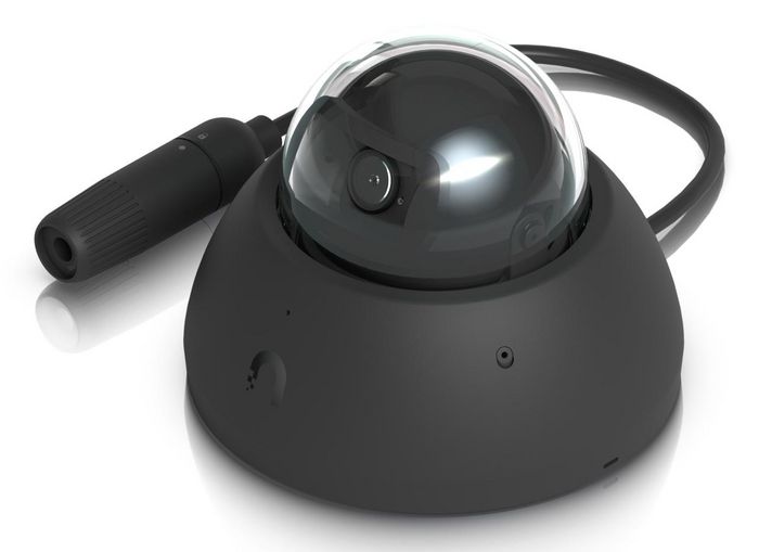 Ubiquiti UVC-AI-Dome-B Caméra dôme extérieure 4K (8MP) résistante aux intempéries avec vision nocturne IR 40m, IA reconnaissance faciale et plaques, PoE