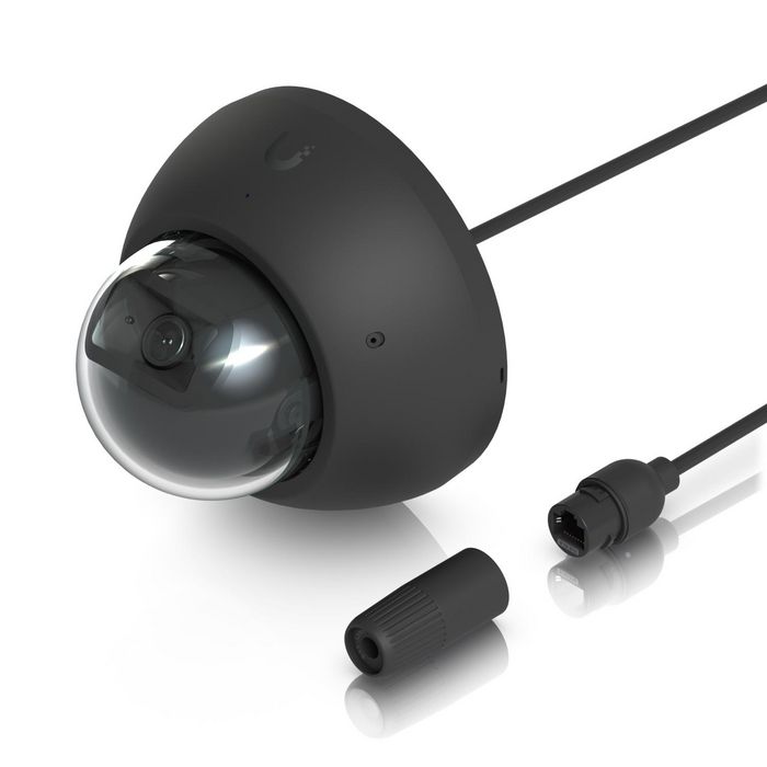 Ubiquiti UVC-AI-Dome-B Caméra dôme extérieure 4K (8MP) résistante aux intempéries avec vision nocturne IR 40m, IA reconnaissance faciale et plaques, PoE