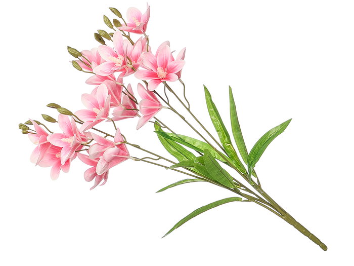 Ibergarden Branche Fleurie 5 Rameaux 20 Fleurs Rose 55cm (Set de 12)