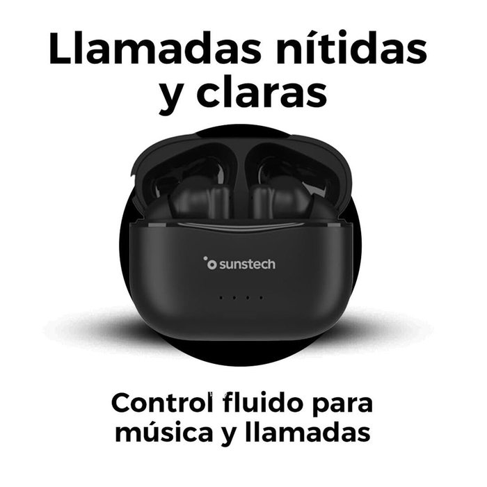 Oreillette Bluetooth Sunstech WAVEPODSONEBK Noir