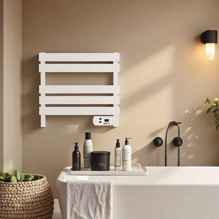 Yoevu Toallero Électrique 150 W Blanc Aluminium avec Temporisateur Programmable
