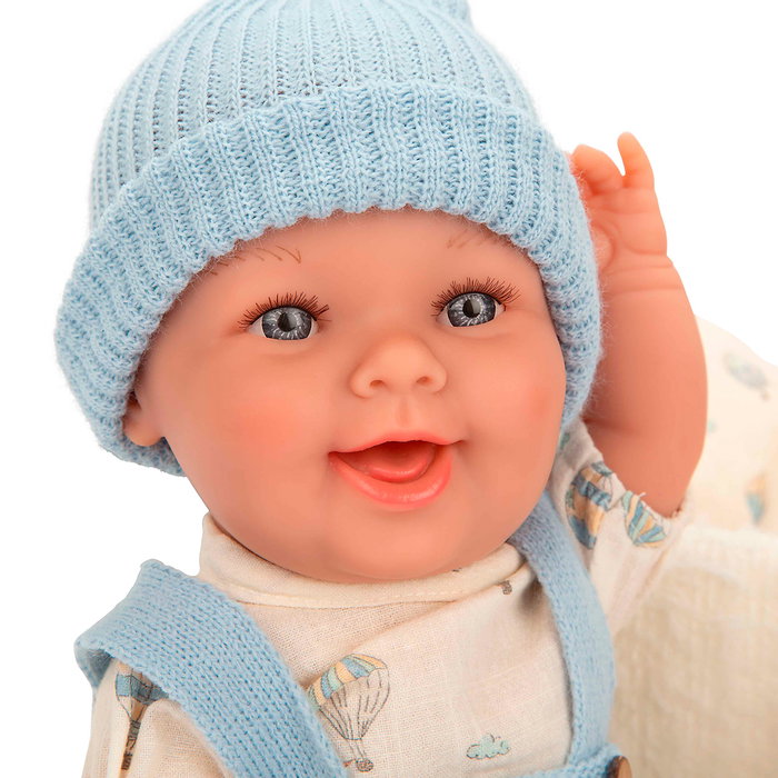 Muñecas Arias Poupée Bébé Gadi Elegance 33 cm Bleu avec Nacelle et Sac