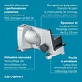 SEVERIN AS3917 Trancheuse électrique universelle 150 W – Lame inox amovible 0-23 mm – Inox