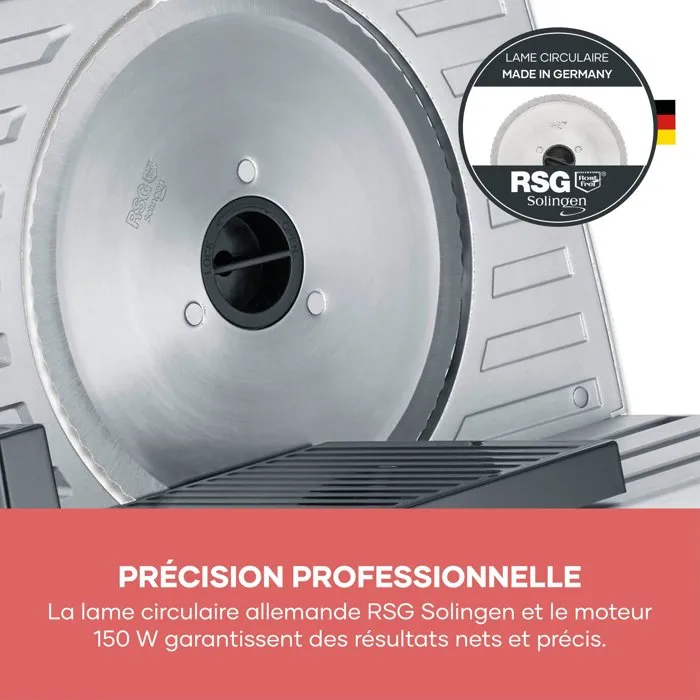 SEVERIN AS3917 Trancheuse électrique universelle 150 W – Lame inox amovible 0-23 mm – Inox