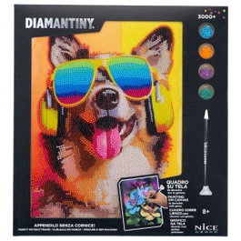 Nice Diario Crystal Artl Diamantiny Quadro Kit pour mosaïques avec gemmes de couleur - Surt 3 animaux - Dimensions 32x32x2,4 cm