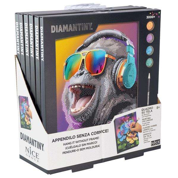 Nice Diario Crystal Artl Diamantiny Quadro Kit pour mosaïques avec gemmes de couleur - Surt 3 animaux - Dimensions 32x32x2,4 cm
