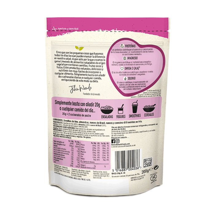 Linwoods Mélange de graines de lin, amandes, noix, noix du Brésil et Q10 200g