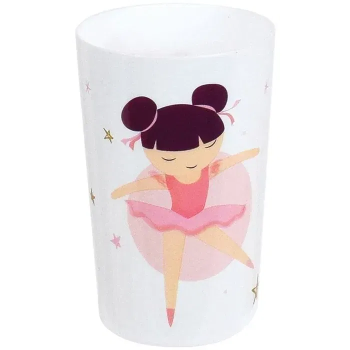 Fun House Lot vaisselle Danseuse Ballerine avec peluche musicale - Assiette creuse 16 cm, assiette plate 22 cm, verre 220 ml