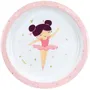 Fun House Lot vaisselle Danseuse Ballerine avec peluche musicale - Assiette creuse 16 cm, assiette plate 22 cm, verre 220 ml