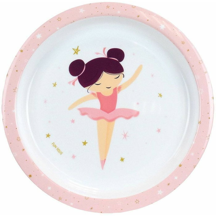 Fun House Lot vaisselle Danseuse Ballerine avec peluche musicale rose