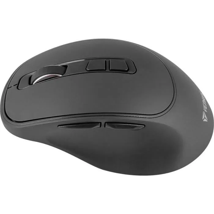 Yenkee Souris sans fil rechargeable SLIDER YMS 2080GY avec capteur optique, autonomie 30-35h, 6 boutons, recharge USB C, portée 10m