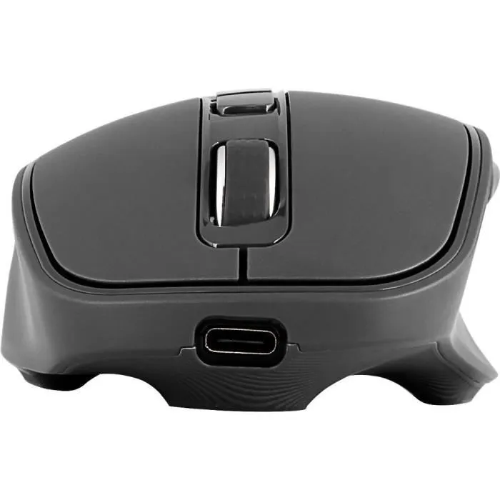 Yenkee Souris sans fil rechargeable SLIDER YMS 2080GY avec capteur optique, autonomie 30-35h, 6 boutons, recharge USB C, portée 10m