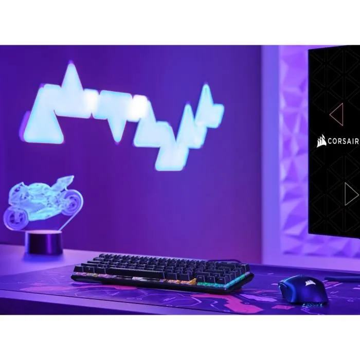 Corsair K65 PRO MINI - Clavier gaming mécanique optique compact 65% - Switchs OPX - Rétroéclairage LED RGB - Noir Corsair K65 PRO MINI - Clavier gaming mécanique optique compact 65% - Switchs OPX - Rétroéclairage LED RGB - Noir