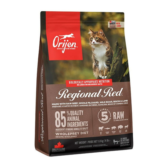 Aliments pour chat Orijen Regional Red Adulte Veau Agneau Viande de bœuf Sanglier Cochon 1,8 kg Aliments pour chat Orijen Regional Red Adulte Veau Agneau Viande de bœuf Sanglier Cochon 1,8 kg
