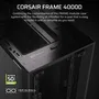 Corsair 4000D - Boîtier PC moyen tour noir - Compatible E-ATX - Système modulaire - Support 12 ventilateurs et radiateurs 360 mm pour flux d'air optimal