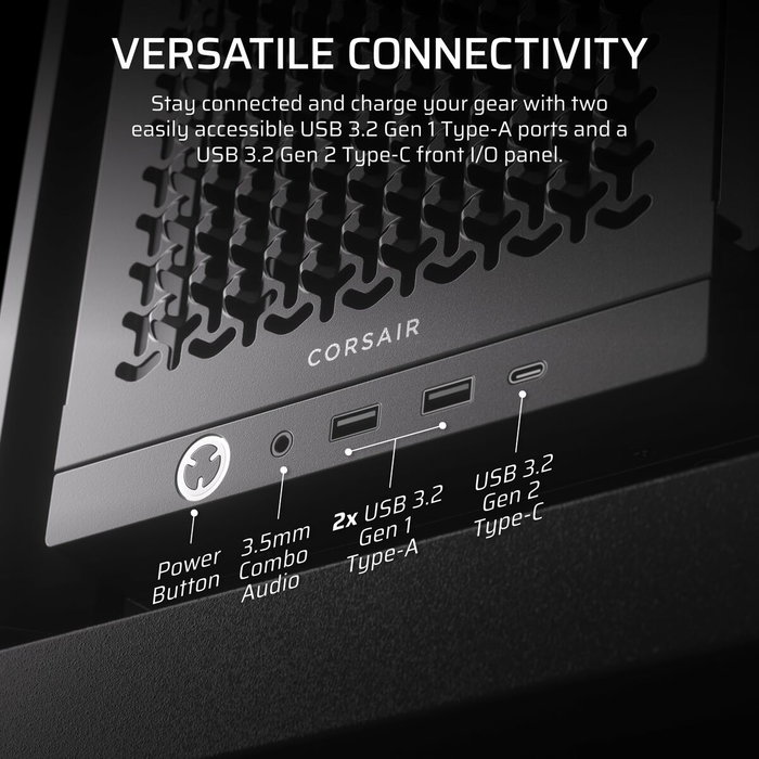 Corsair 4000D - Boîtier PC moyen tour modulaire - Noir