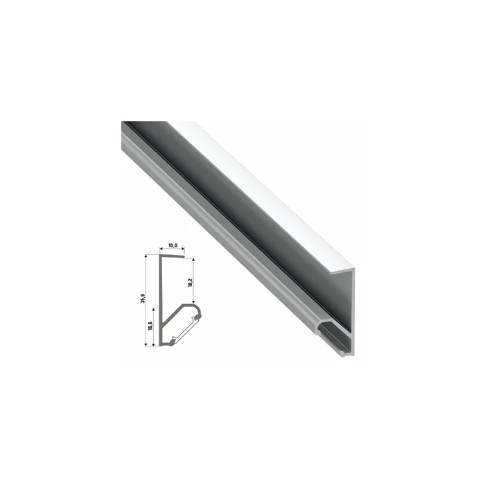 Profilé aluminium de type Q18 2,02 m - Laqué blanc