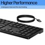 HP 320K USB Wired Keyboard - NORDIC - Noir