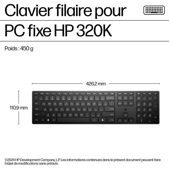 HP 320K USB Wired Keyboard - NORDIC - Noir HP 320K USB Wired Keyboard - NORDIC - Noir